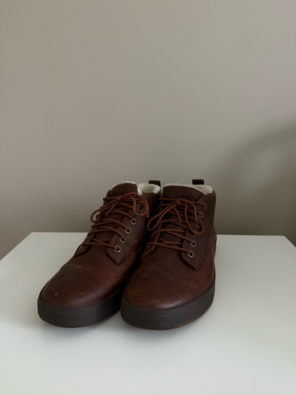 Timberland Brown Leather Chukka Boots with Sherpa Lining